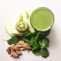 Green Lemonade Juice · Spinach, cucumber, celery, ginger, fresh lemon juice and fresh apple juice.