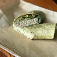 Tuna Wrap · Tuna, scallions, celery, romaine lettuce on spinach wrap.