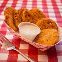 Fried Green Tomatoes · Served with ranch dressing.