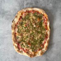 VEGAN Il Pesto  · San Marzano tomatoes sauce, vegan mozzarella, fresh vegan pesto (daily made)