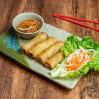 A2. Fired Vietnamese Egg Roll · Cha gio. 4 rolls. Served with taro, pork, and carrot.