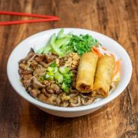 32. BBQ Pork and Egg Roll with Vermicelli · Bun thit nuong cha gio.