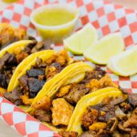 Campechano Tacos · Pork strips or choice of meat