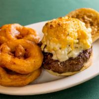 The Wisconsin · Topped with our homemade Mac 'n Cheese