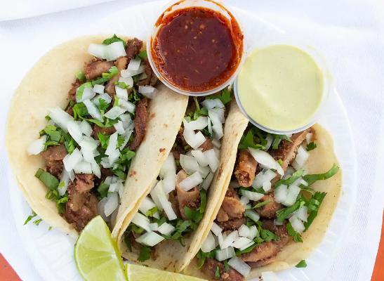 Meat Tacos · Each. flour or corn tortillas, with your choice of meat, onion, cilantro, limes.