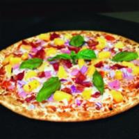 Hawaiian Grilled Flatbread · Ham, bacon, pineapple, red onions, basil and mozzarella cheese over our signature Brazilian ...