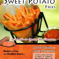 Baked Sweet Potato Fries · Sweet potato fries with side of Brazilian sauce ( sweet and spicy).
