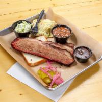 1. Brisket with 3 Sides · Meat and 3 sides.
