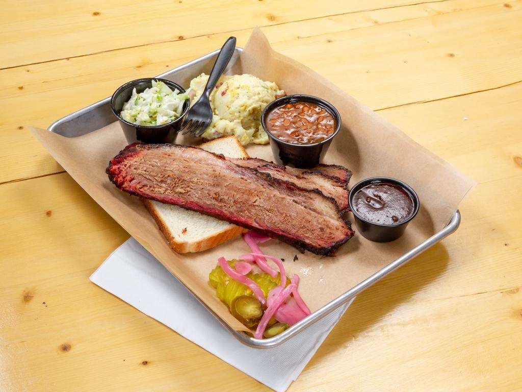 1. Brisket with 3 Sides · Meat and 3 sides.