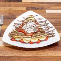 Banana Strawberry Nutella Crepe · Bananas, Strawberries, Nutella & Powdered Sugar. (Whipped Cream not served with delivery)