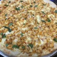 Sweet Chili Chicken Pizza · Fresh chicken sautéed in our sweet chili sauce topped
with mozzarella 