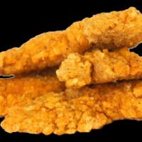 Chicken Tenders & Fries · 5 Piece Breaded Chicken Breast Served With Steak Fries. Ketchup,  Garlic sauce, And Hot Sauce.