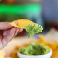 CHIPS & GUACAMOLE · FRESH MADE CHIPS WITH GUACAMOLE