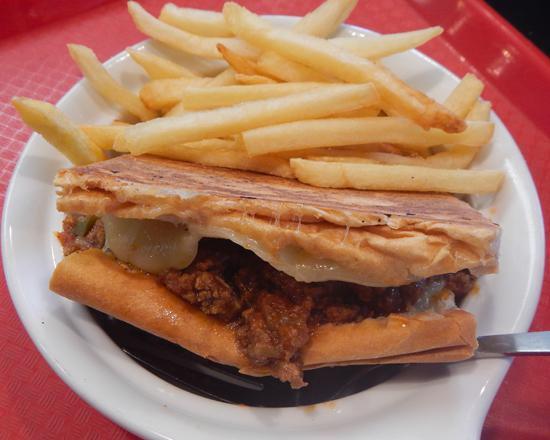 Sloppy Jose Sandwich · HALF sandwich with Swiss cheese and picadillo. Served with small order of fries. Dump your Fries in a bowl and let Jose flavor them.