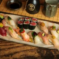 Sushi Entree · 10 pieces nigiri sushi and 1 tuna roll.