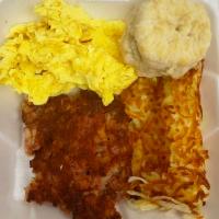Egg Platter Specials · Includes country potatoes or hash browns and your choice of toast or sliced tomatoes. Add ha...