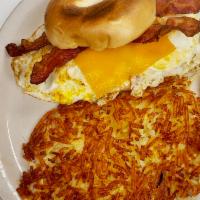 Fried Egg Sandwich · Eggs, cheese, and your choice of meat.