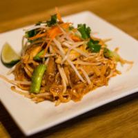 N1. Pad Thai · The famous Thai dish! Rice noodles, egg, onion, bean sprouts and ground peanuts.