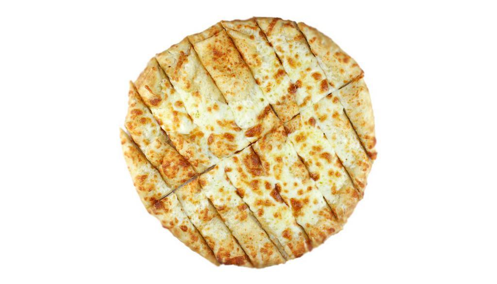 Cheesy Bread · 10” pie brushed with mix of extra virgin olive oil, oregano and garlic and topped with a generous portion of mozzarella and cheddar cheeses. 