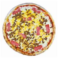 CheeseBurger Pizza · Beef, bacon, cheddar, mozzarella. 