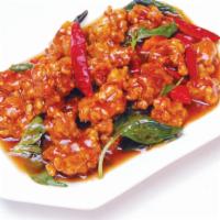 General Tso's Chicken · Chunks of dark meat chicken deep fried with house spicy sauce. Hot and spicy.