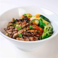 Teriyaki Bowl  · Steamed white rice with your choice of dark meat, white meat, or salmon. Served with steamed...