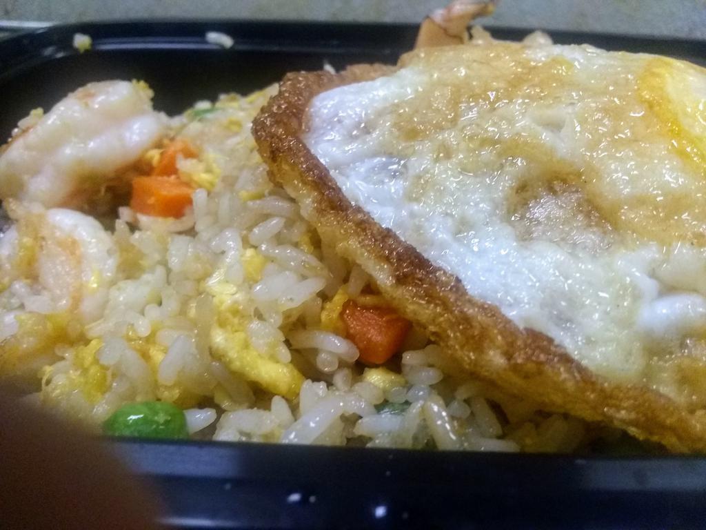 Fried Rice with Shrimp · Stir fried with green onion, peas, carrots and egg. 