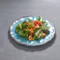 Shrimp Salad · Shrimp, mixed greens, grated carrot and cherry tomatoes.
