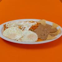 Chilaquiles rojos con huevo · Chilaquiles with eggs, made  the way you like.