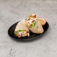 Chicken and Goat Cheese Wrap · Grilled chicken, goat cheese, dried cranberries, glazed pecans, lettuce and balsamic vinaigr...