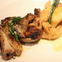 Grilled Organic Chicken  · Mediterranean herbs, lemon roasted potatoes 