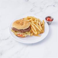 Chipotle Burger · Served with lettuce, tomato, onion, certified Angus with chipotle, served with french fries.