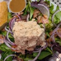 Tuna Salad · Lettuce, tomato, and onions. Balsamic vinaigrette on the side. Serve with a side of baguette.