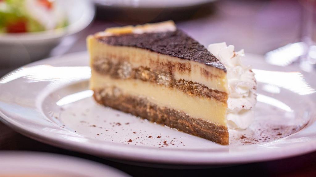 Tiramisu · An Italian classic that marries the bold flavor of coffee with the rich, sweet taste of ladyfinger cake. If you’re looking for that perfect Italian finish, then you can’t go wrong with our heavenly tiramisu!