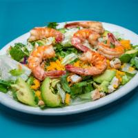 Grilled Shrimp Salad · 6 medium, grilled shrimp, served on a bed of fresh mixed greens, tomatoes, avocado, croutons...