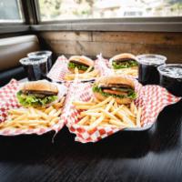 Family Pack Combo · 4 burgers, 4 fries, 4 drinks.