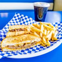 Patty Melt Combo · A hamburger patty, grilled white onions, and melted cheese on choice of toast. Comes with Fr...