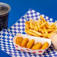 Chicken Nuggets Combo · 5 chicken nuggets with French fries and a drink.