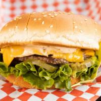 Double Cheeseburger · Sesame seed bun, double hamburger patty, double American cheese, lettuce, tomato, red onions...