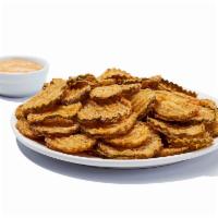 Hooters Original Fried Pickles · Yep, we take pickled pickles, fry ’em up to order and serve ’em up with a tangy dipping sauc...