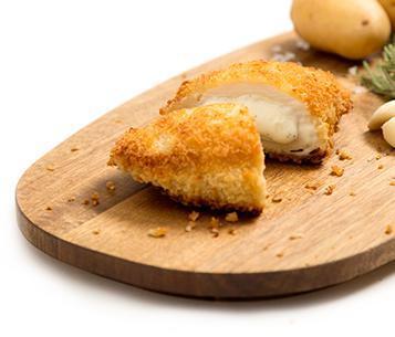 Stuffed Chicken Breast · Crisp, panko-breaded chicken breast stuffed with garlic-herb cream cheese, served with choice of vegetable and honest gold mashers.