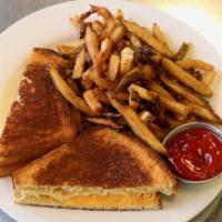 Lil' Grilled Cheese. · Cheddar, american cheese, brioche, hand-cut fries