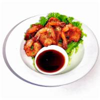 Mom’s Fried Shrimp · Tom chien. Black tiger shrimp battered and fried in breadcrumbs.