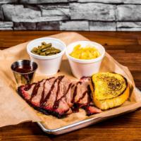 One Meat Plate · Choice of 1 meat, includes 2 homestyle sides and Texas toast.