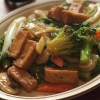 Buddhist Delight 罗汉斋 · Water chestnut, carrot, mushroom, broccoli, baby corn, bamboo shoot and baby bok choy, stir ...