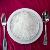 Basmati Rice · Steamed imported basmati rice. Vegan and gluten-free.