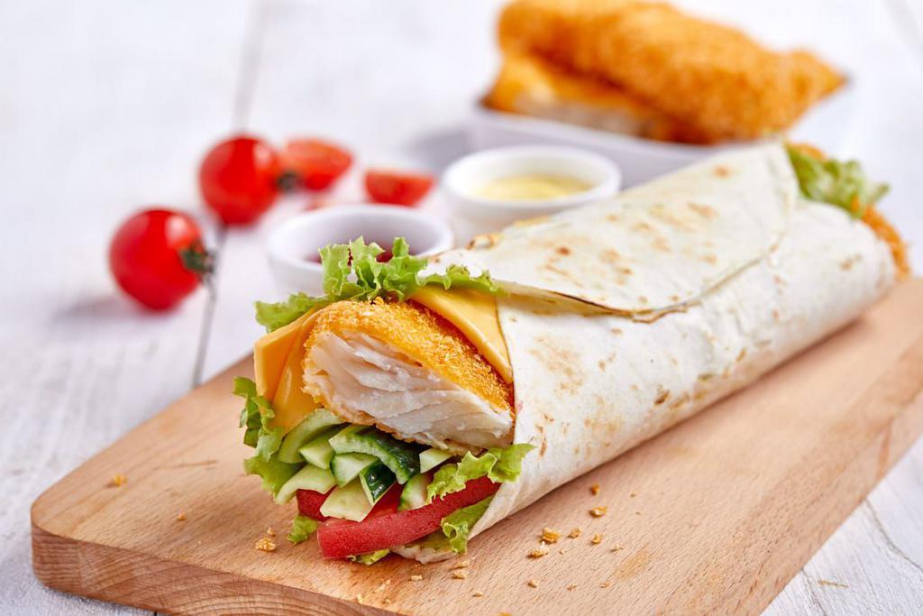 Fish Filet (Wrap Or Panini) · Avocado, Lettuce, Tomatoes, Red Onions & Homemade Chipotle Tartar Sauce.