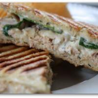 Tuna Salad (Wrap Or Panini) · Mozzarella Cheese, Chopped Red Onions & Tomatoes Topped With Mesclun Greens.