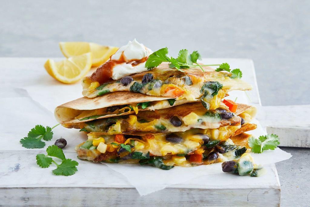 Vegetarian Quesadillas · Mixed sauteed vegetables, broccoli, onions, peppers, mushroom and cheddar cheese.