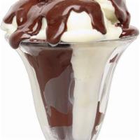 Hot Fudge Sundae · The best hot fudge anywhere topped with whipped cream, cherry and shaved almonds.